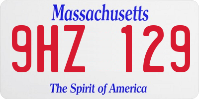 MA license plate 9HZ129