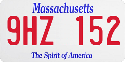 MA license plate 9HZ152