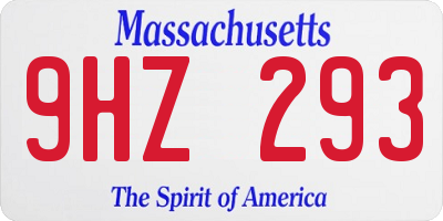 MA license plate 9HZ293