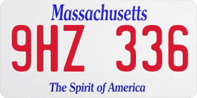 MA license plate 9HZ336