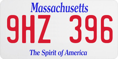 MA license plate 9HZ396