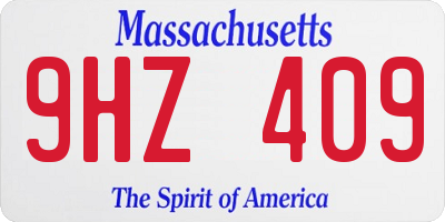 MA license plate 9HZ409