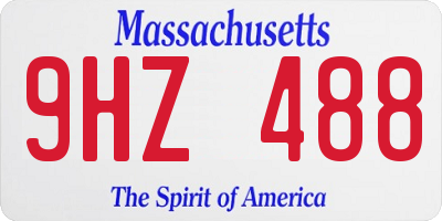MA license plate 9HZ488