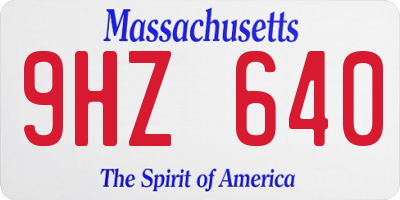 MA license plate 9HZ640