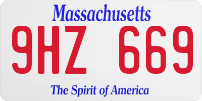 MA license plate 9HZ669