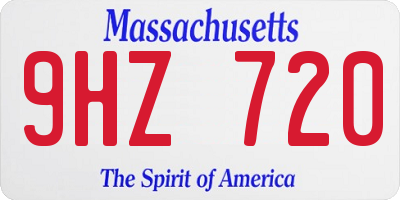 MA license plate 9HZ720