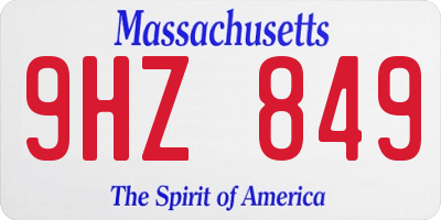MA license plate 9HZ849