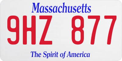 MA license plate 9HZ877