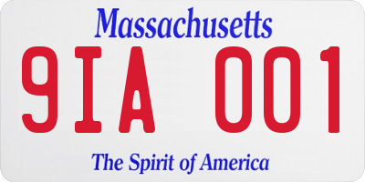 MA license plate 9IA001