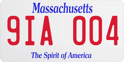 MA license plate 9IA004