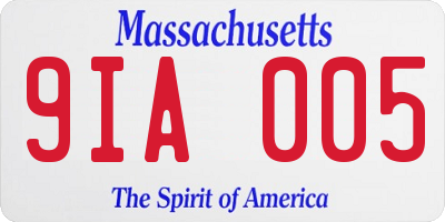 MA license plate 9IA005