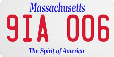MA license plate 9IA006