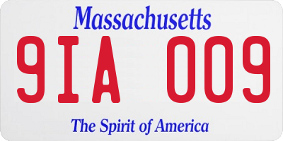 MA license plate 9IA009