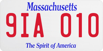 MA license plate 9IA010