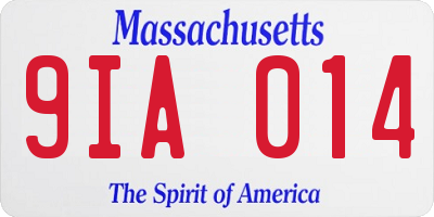MA license plate 9IA014
