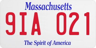 MA license plate 9IA021