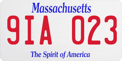 MA license plate 9IA023