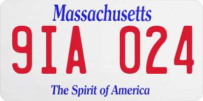 MA license plate 9IA024