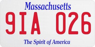 MA license plate 9IA026