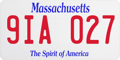 MA license plate 9IA027
