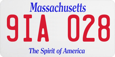 MA license plate 9IA028