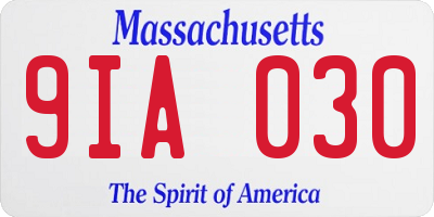 MA license plate 9IA030