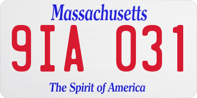 MA license plate 9IA031
