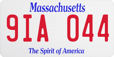 MA license plate 9IA044