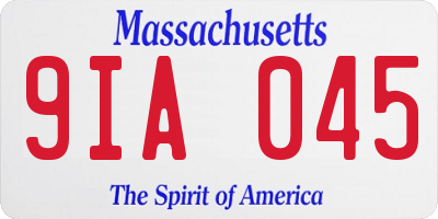 MA license plate 9IA045