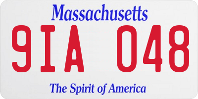 MA license plate 9IA048