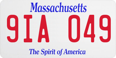 MA license plate 9IA049