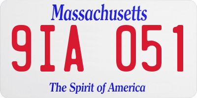 MA license plate 9IA051