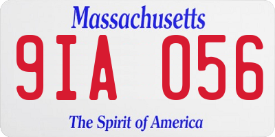 MA license plate 9IA056