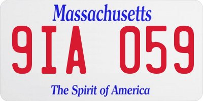 MA license plate 9IA059
