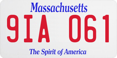 MA license plate 9IA061