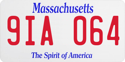 MA license plate 9IA064