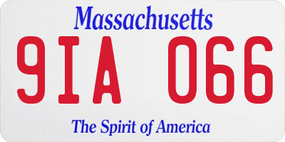 MA license plate 9IA066