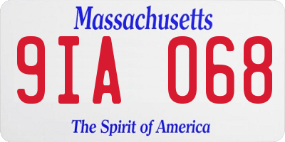 MA license plate 9IA068