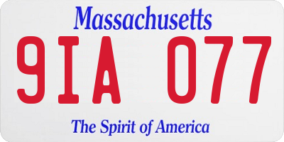 MA license plate 9IA077