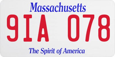 MA license plate 9IA078