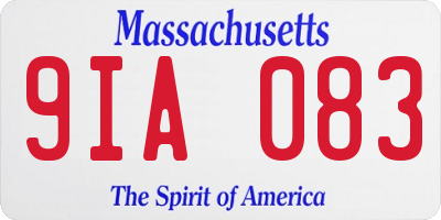MA license plate 9IA083