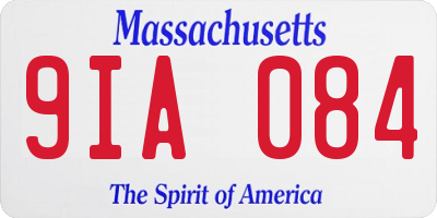 MA license plate 9IA084