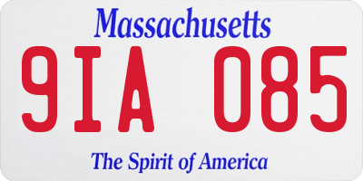 MA license plate 9IA085