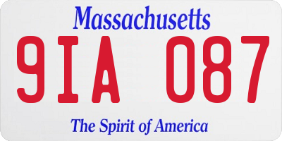 MA license plate 9IA087