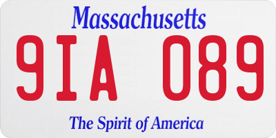 MA license plate 9IA089