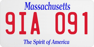 MA license plate 9IA091