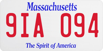 MA license plate 9IA094
