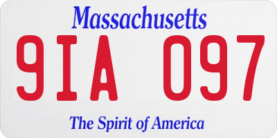 MA license plate 9IA097