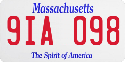 MA license plate 9IA098
