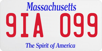 MA license plate 9IA099